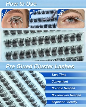 Obeyalash Press On Lashes Samolepiace riasy Opakovane použiteľné D Curl riasy Spodné nanášacie tenké