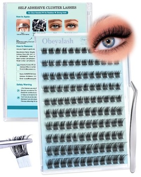 Obeyalash Press On Lashes Samolepiace riasy Opakovane použiteľné D Curl riasy Spodné nanášacie tenké