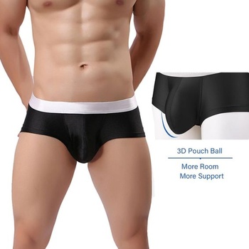 Pánske sexy boxerky, spodná bielizeň, hrče, hladké, hodvábne, ľahké, nízke, krátke boxerky, čierne, XL