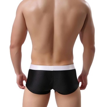 Pánske sexy boxerky, spodná bielizeň, hrče, hladké, hodvábne, ľahké, nízke, krátke boxerky, čierne, XL