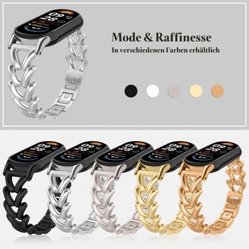 Kovový náramok KeHowy pre Xiaomi Smart Band 9/Band 8/10, elegantný strieborný pre ženy
