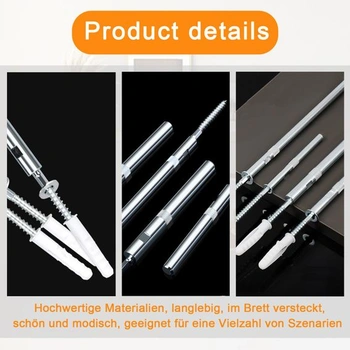 4 x plovoucí konzole polic, neviditelné konzole nástěnných polic Ø8x100 mm, skryté podpěry polic,