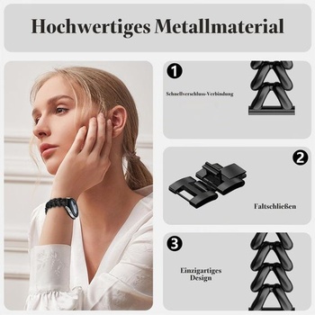 KeHowy 20mm kovový remienok pre Samsung Galaxy Watch 7/6/5/4 (40mm 44mm)/FE čierny