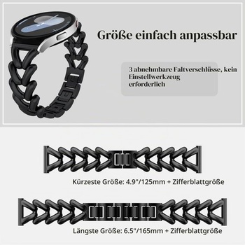 KeHowy 20mm kovový remienok pre Samsung Galaxy Watch 7/6/5/4 (40mm 44mm)/FE čierny