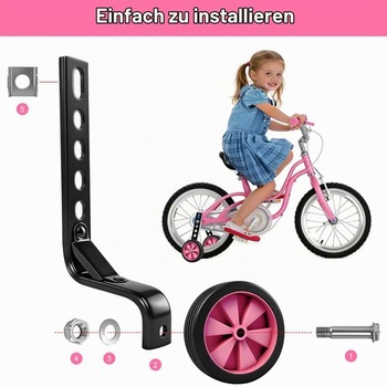 DELAESI Pomocné kolieska na detské bicykle, Nastaviteľné pomocné kolieska, Univerzálne pomocné kolieska