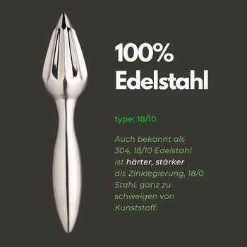 Ručný odšťavovač citrónov CLOVE z nerezovej ocele 18/10, 100% nerezová oceľ