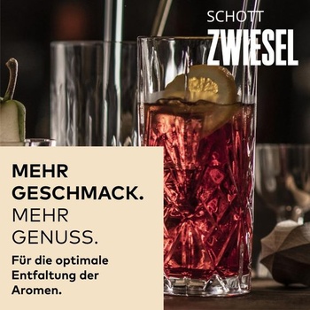SCHOTT ZWIESEL Sklenice na longdrinky (sada 4 ks), elegantní sklenice na longdrinky s reliéfním
