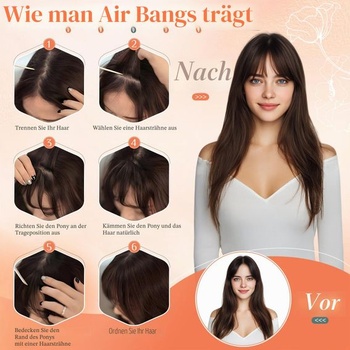 Benehair Clip-in ofina, pravé ľudské vlasy, príčesok s francúzskou ofinou pre ženy, denné nosenie,