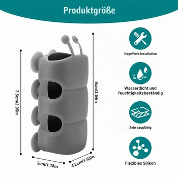 Sada 4 držáků sprchové hlavice, vrtání není nutné, ruční držák sprchové hlavice s bionickou