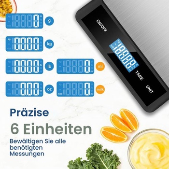 Digitálna kuchynská váha Zivacate 5 kg, presnosť 1 g, 5,0 kilogramov