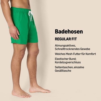 Pánske plavecké šortky Amazon Essentials - Pánske krátke plavecké šortky s podšívkou zo sieťoviny,
