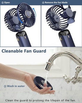 Mini USB ručný ventilátor, tichý vreckový ventilátor a dobíjacie batérie, malý prenosný skladací