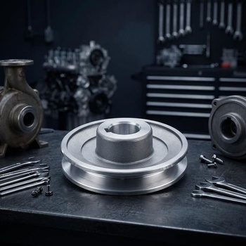 Hliníková remenica motora pre vzduchové kompresory, kompatibilná s hriadeľmi 19 mm a 24 mm (97 x