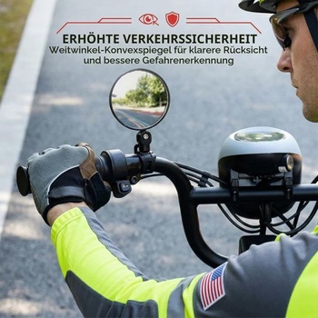 Balenie 2 zrkadiel na bicykel, spätné zrkadlá, otočné o 360°, skladacie, univerzálne pre riadidlá 15-35