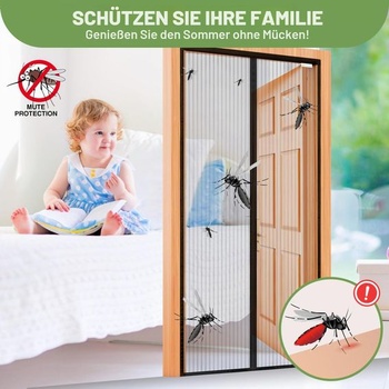 Sieť proti hmyzu na dvere 140x210cm, Meet Beauty sieť proti hmyzu na balkónové dvere čierna,