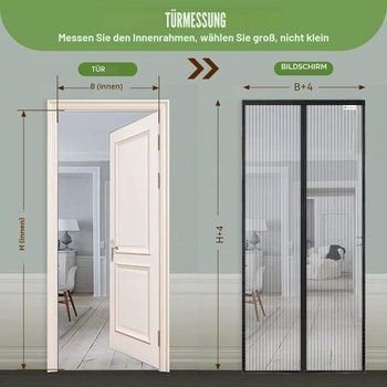 Síť proti hmyzu na dveře 140x210cm, Meet Beauty síť proti hmyzu na balkonové dveře černá,