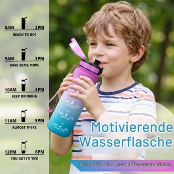 Láhev na vodu 500ml, sportovní láhev na vodu, nepropustná, bez BPA, sportovní láhev s časovou