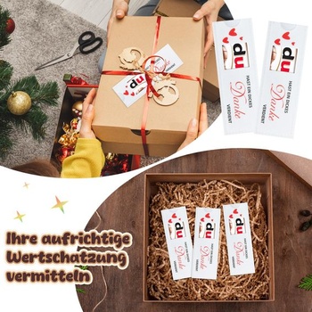 24dílný plstěný obal na poděkování, čokolády, bílé.