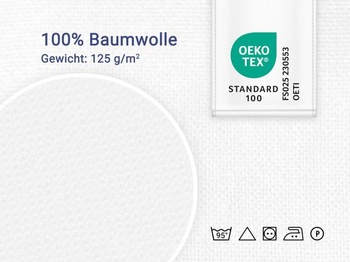 Prestieradlo alebo povlak na perinu ZOLLNER na leto - z čistej bavlny - 180x290 cm v bielej farbe -