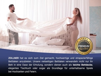 Prestieradlo alebo povlak na perinu ZOLLNER na leto - z čistej bavlny - 180x290 cm v bielej farbe -