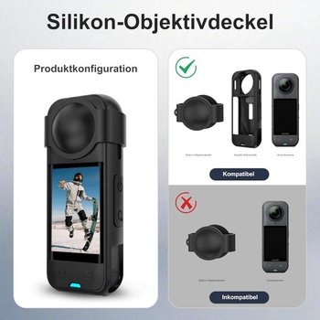 Ochranná sada FiTSTILL pro Insta 360 X5, tvrzené sklo, silikonové pouzdro, silikonový kryt