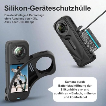 Ochranná sada FiTSTILL pro Insta 360 X5, tvrzené sklo, silikonové pouzdro, silikonový kryt