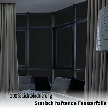 Nepriehľadná okenná fólia, fólia na ochranu súkromia, čierna, 44x200cm