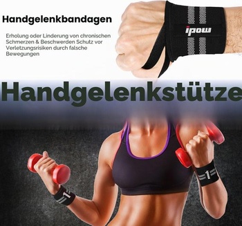 Ipow 2-balenie zápästných bandáží, nastaviteľná priedušná bandáž na zápästie pre šport, fitness a