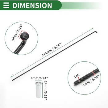 Motoforti 36dielne univerzálne drôtiky na bicykel, 14G uhlíková oceľ, čierne, 243 mm