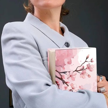 Craspire Sakura elastický obal na knihu Třešňový květ Růžový květ Pratelný opakovaně použitelný