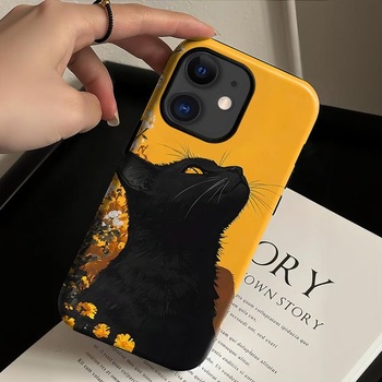 Puzdro Tawarror pre iPhone 11, 2 v 1 s roztomilou mačkou, ochranný kryt, silikónový TPU + PC,