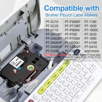 TZe-231 12mm kompatibilný s páskami Brother P-touch 12mm biela, 3x čierna na bielom podklade 12mm x 8m