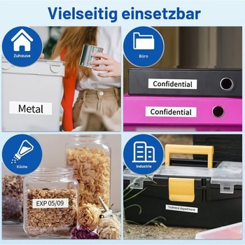 TZe-231 12mm kompatibilný s páskami Brother P-touch 12mm biela, 3x čierna na bielom podklade 12mm x 8m