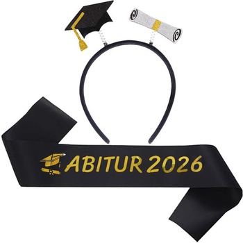 Dekorace na promoci 2026, Šerpa na promoci 2026, Černá čelenka, Dárek k promoci, Složené zkoušky,