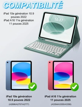 Pouzdro s klávesnicí FOGARI pro iPad A16 11./10. generace – Bluetooth klávesnice pro iPad 10,9