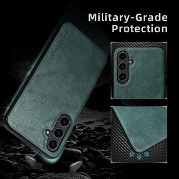 Kryt X-level pro Samsung Galaxy S21 FE, pouzdro na telefon z umělé kůže, zelené