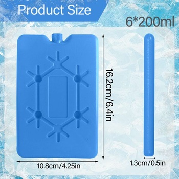 6 velkých 200ml ledových sáčků, opakovaně použitelné ultratenké ledové sáčky, ledové sáčky do