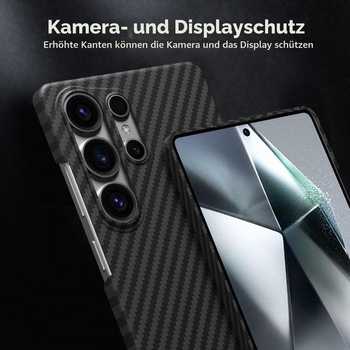 Kryt X-level pre Samsung Galaxy S25 Ultra, tenká textúra z uhlíkových vlákien, čierna