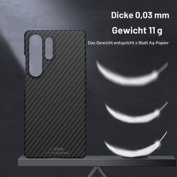 Kryt X-level pre Samsung Galaxy S25 Ultra, tenká textúra z uhlíkových vlákien, čierna