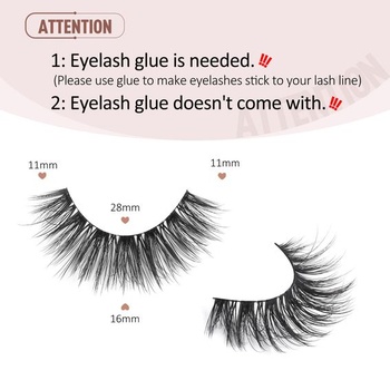 Onlyall Natural Wispy Eyelashs Soft Eyelash Fluffy False Eyelashs D89 (11-16 mm)