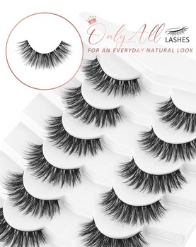 Onlyall Natural Wispy Eyelashs Soft Eyelash Fluffy False Eyelashs D89 (11-16 mm)
