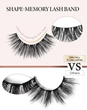 Onlyall Natural Wispy Eyelashs Soft Eyelash Fluffy False Eyelashs D89 (11-16 mm)