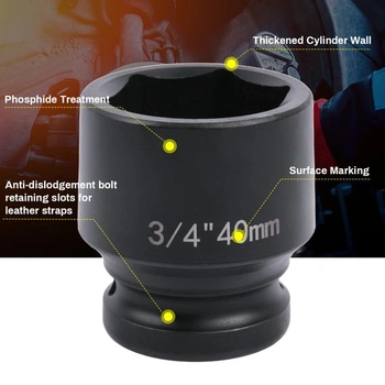 Šestihranný nástrčný klíč 40 mm, rázový nástrčný klíč 3/4
