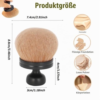 Extra veľký samoopaľovací štetec, 3-palcová široká hlavica oválneho kabuki štetca na make-up,