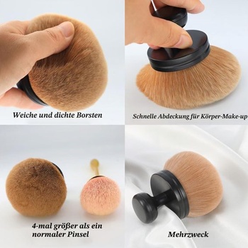 Extra veľký samoopaľovací štetec, 3-palcová široká hlavica oválneho kabuki štetca na make-up,