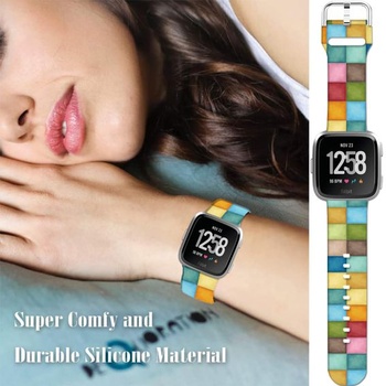 Mäkký silikónový náhradný športový remienok s kresleným vzorom, 23 mm, kompatibilný s Fitbit Versa