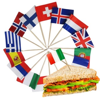 Sada 100 ozdobných koktejlových špízů GUSTO na večírky, domácí večeře, jednohubky, bary,