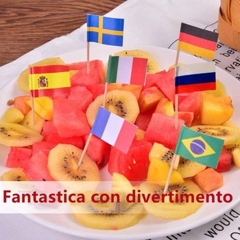 Sada 100 ozdobných koktejlových špízů GUSTO na večírky, domácí večeře, jednohubky, bary,