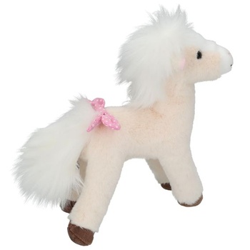 Expedícia 13481 Miss Melody - Plyšový kôň v krémovo bielej farbe s hebkou hrivou, cca 18 cm vysoký