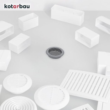 Vetracia mriežka KOTARBAU® ⌀ 100 mm Vetracia mriežka s moskytiérou Okrúhla vetracia mriežka šedá Plastová